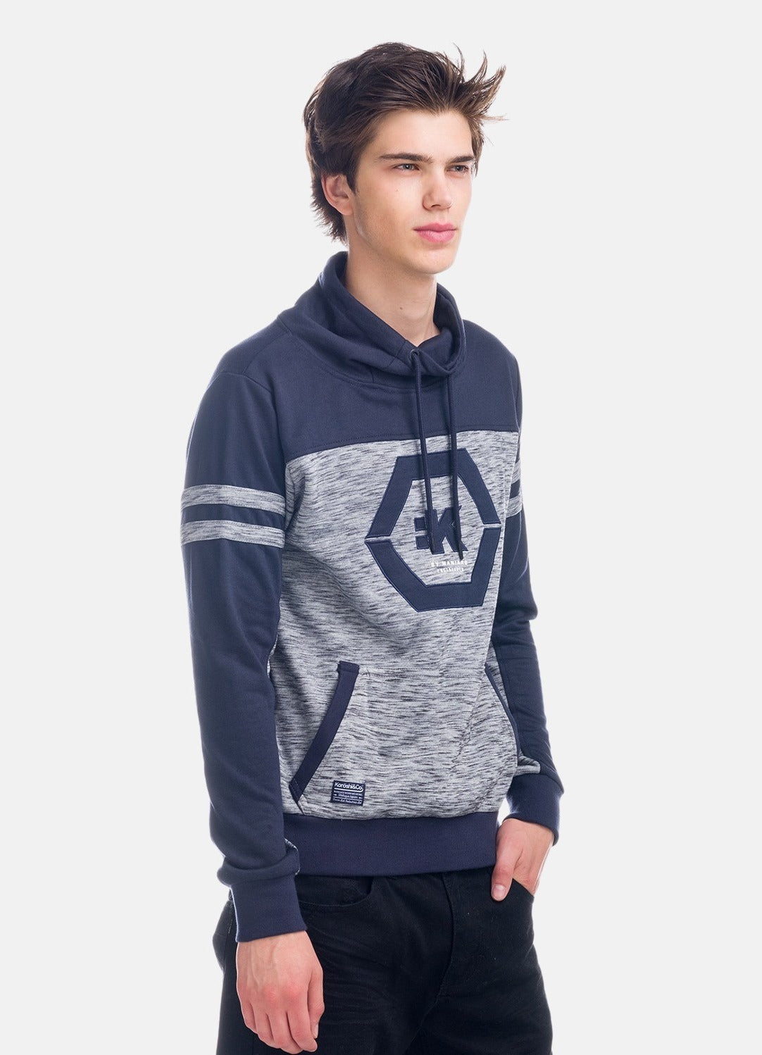 Sudadera Hombre Cuello Chimenea Combinada – Koroshi 1821SU19