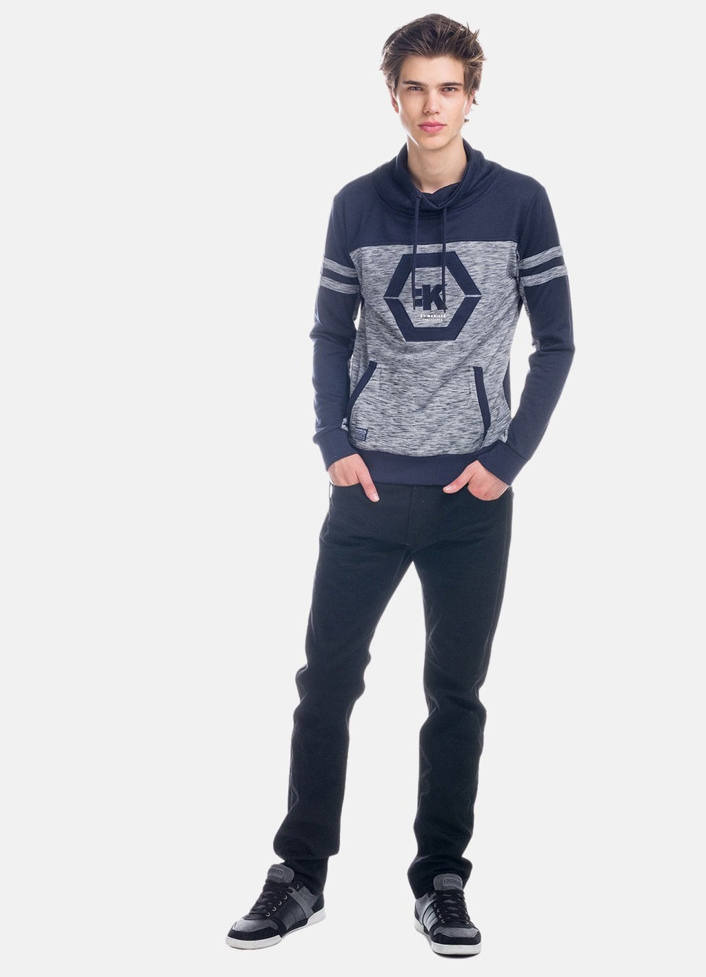 Sudadera Hombre Cuello Chimenea Combinada – Koroshi 1821SU19