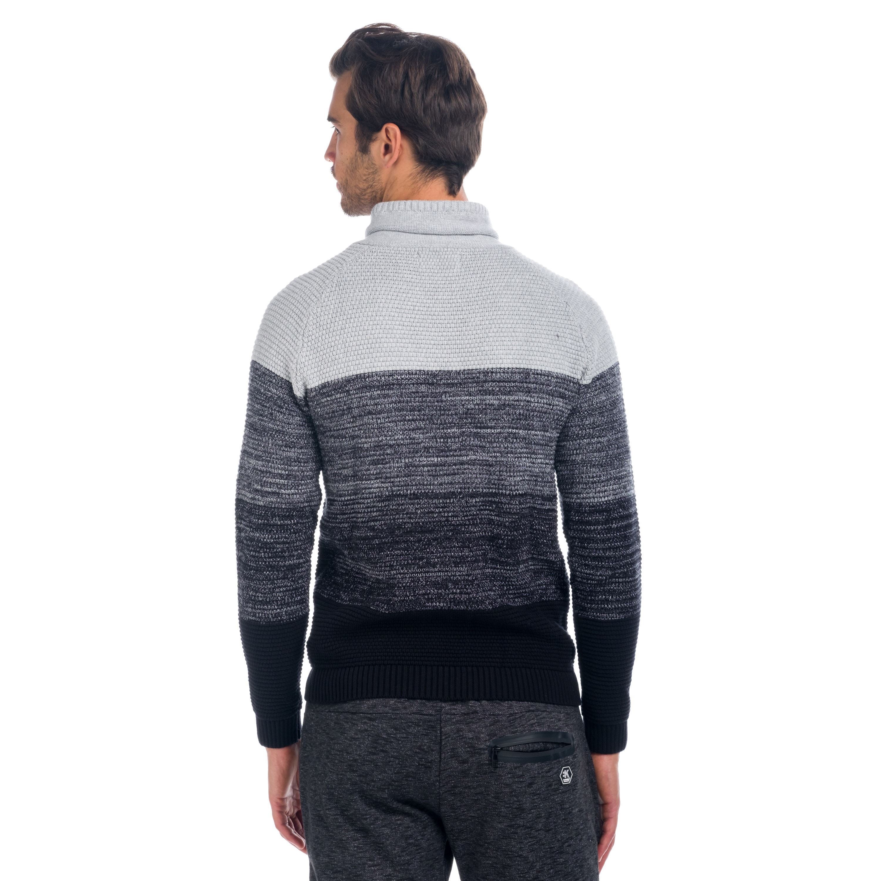 Jersey de Punto Hombre Rayas con Bolsillo y Cuello Chimenea – Koroshi 1821TR02