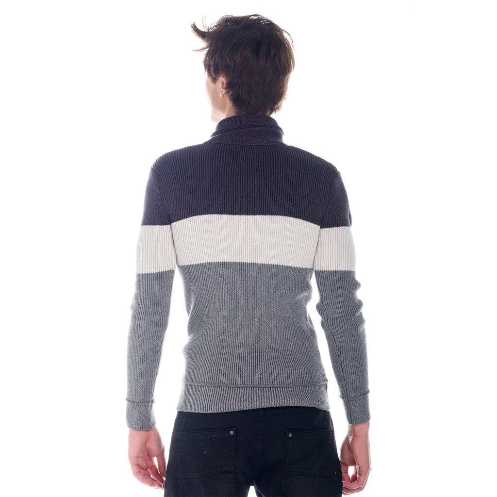 Jersey de Punto Hombre Cuello Smoking con Cremallera – Koroshi 1821TR07