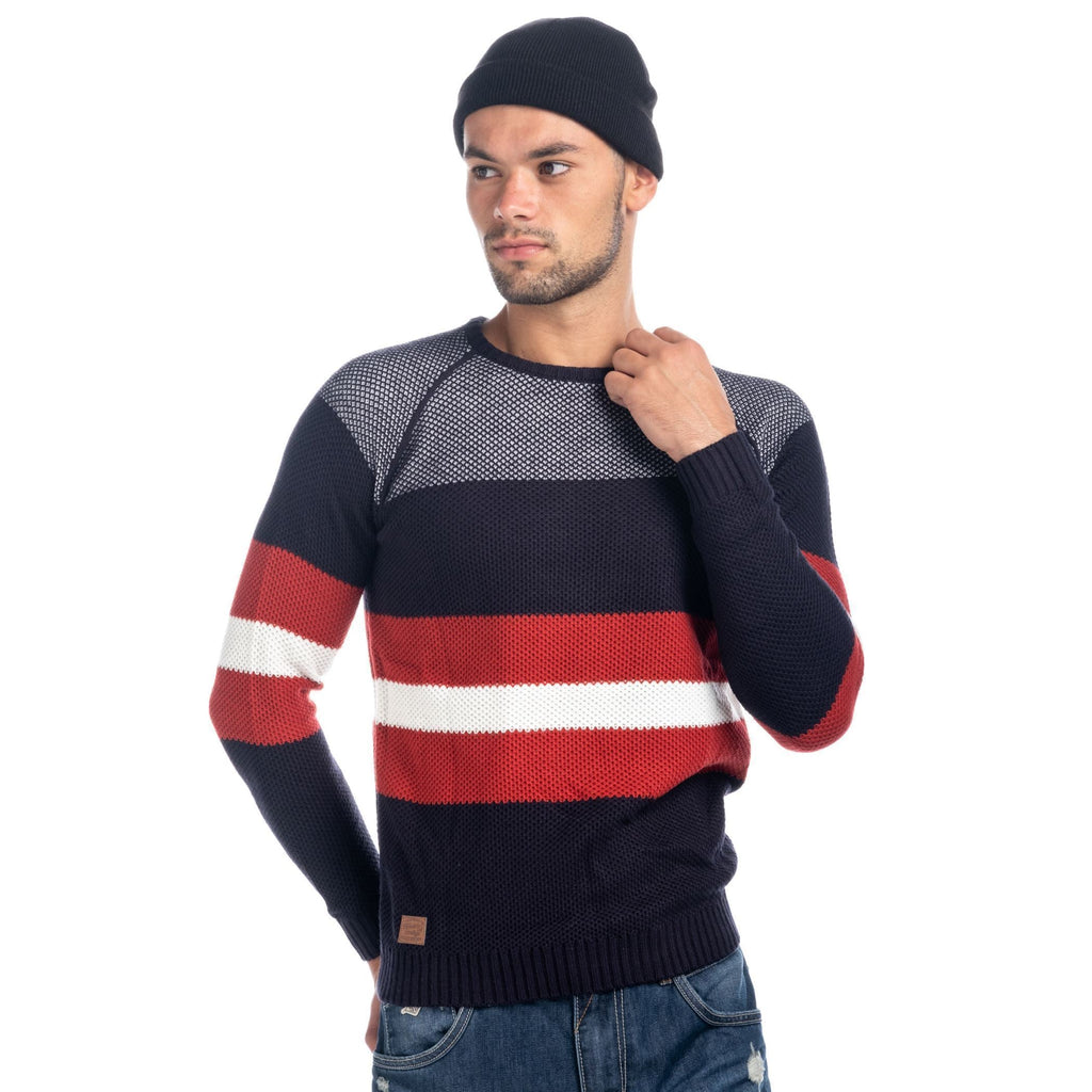 Jersey de Punto Hombre Rayas Cuello Redondo – Koroshi 1821TR08