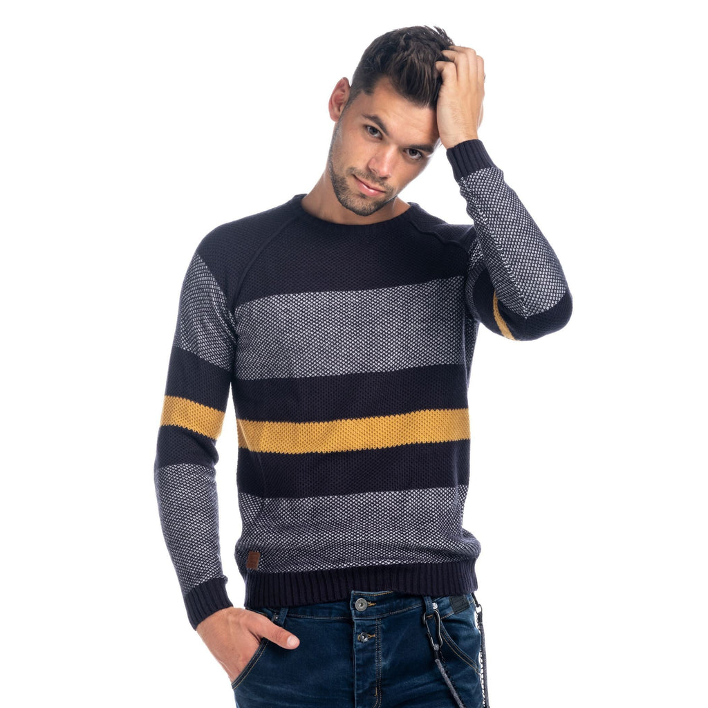 Jersey de Punto Hombre Rayas Cuello Redondo – Koroshi 1821TR08