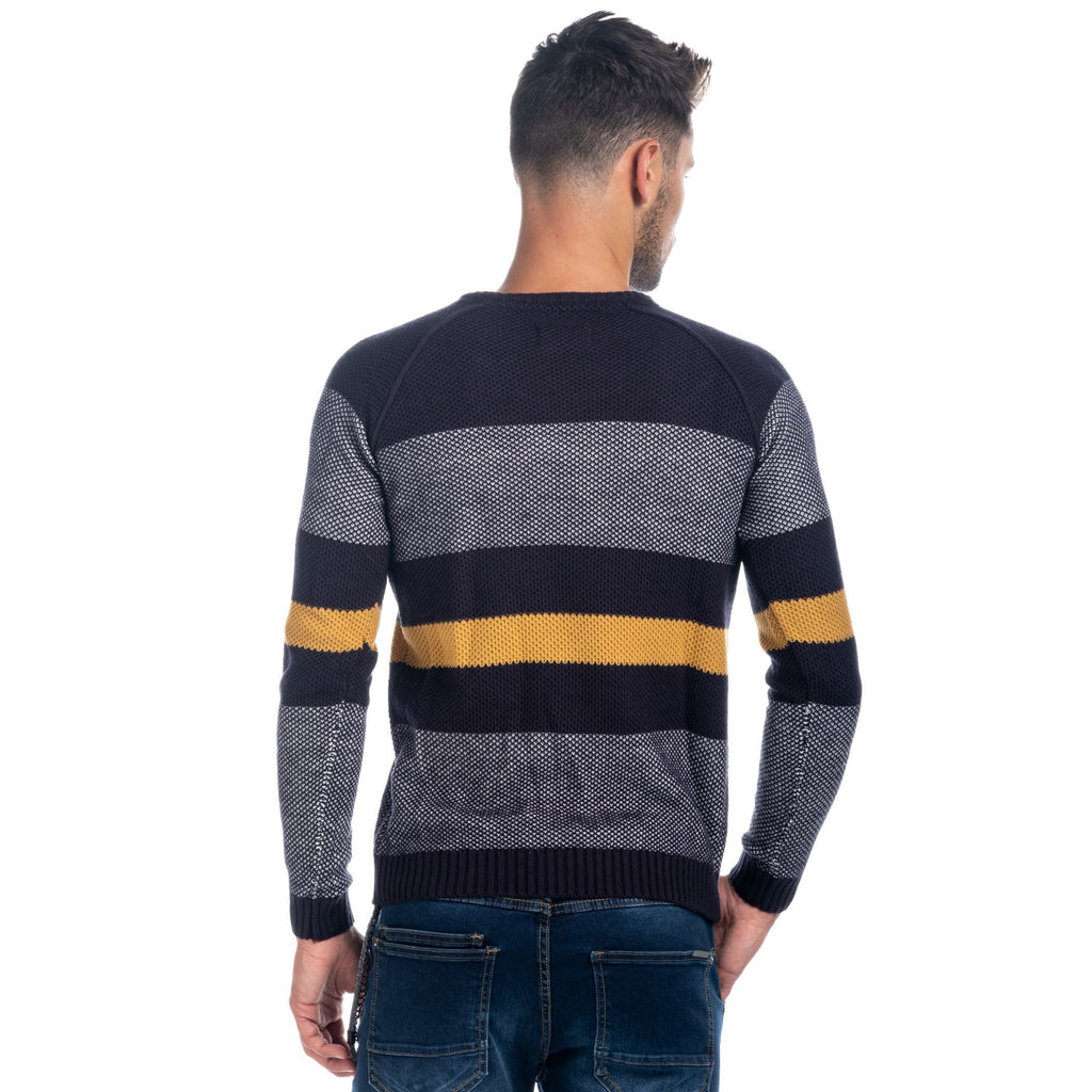 Jersey de Punto Hombre Rayas Cuello Redondo – Koroshi 1821TR08