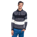 Jersey de Punto Hombre Rayas Jaspeadas Cuello Chimenea – Koroshi 1821TR09