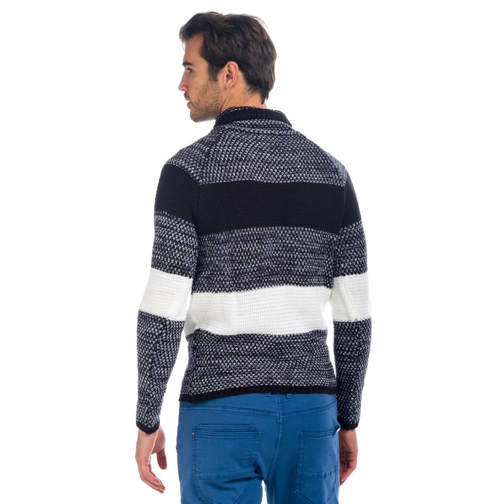 Jersey de Punto Hombre Rayas Jaspeadas Cuello Chimenea – Koroshi 1821TR09