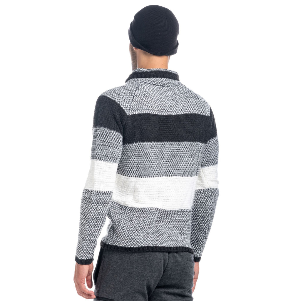 Jersey de Punto Hombre Rayas Jaspeadas Cuello Chimenea – Koroshi 1821TR09