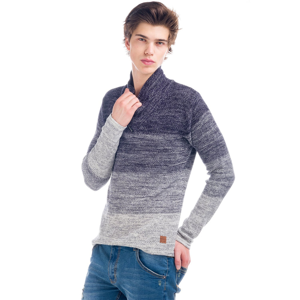 Jersey de Punto Hombre Degradado Cuello Smoking – Koroshi 1821TR12