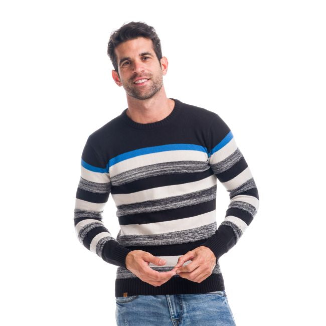 Jersey de Punto Hombre Rayas Cuello Redondo – Koroshi 1821TR15