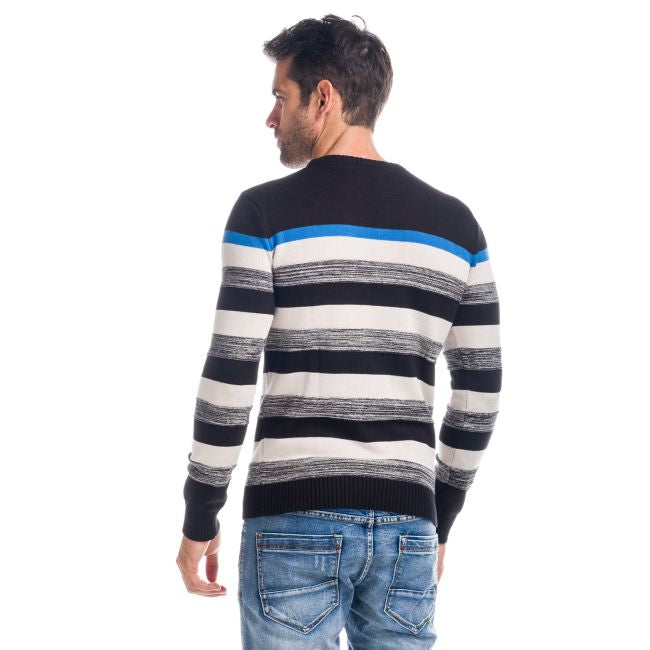 Jersey de Punto Hombre Rayas Cuello Redondo – Koroshi 1821TR15