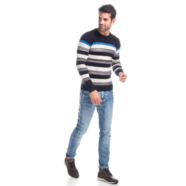 Jersey de Punto Hombre Rayas Cuello Redondo – Koroshi 1821TR15