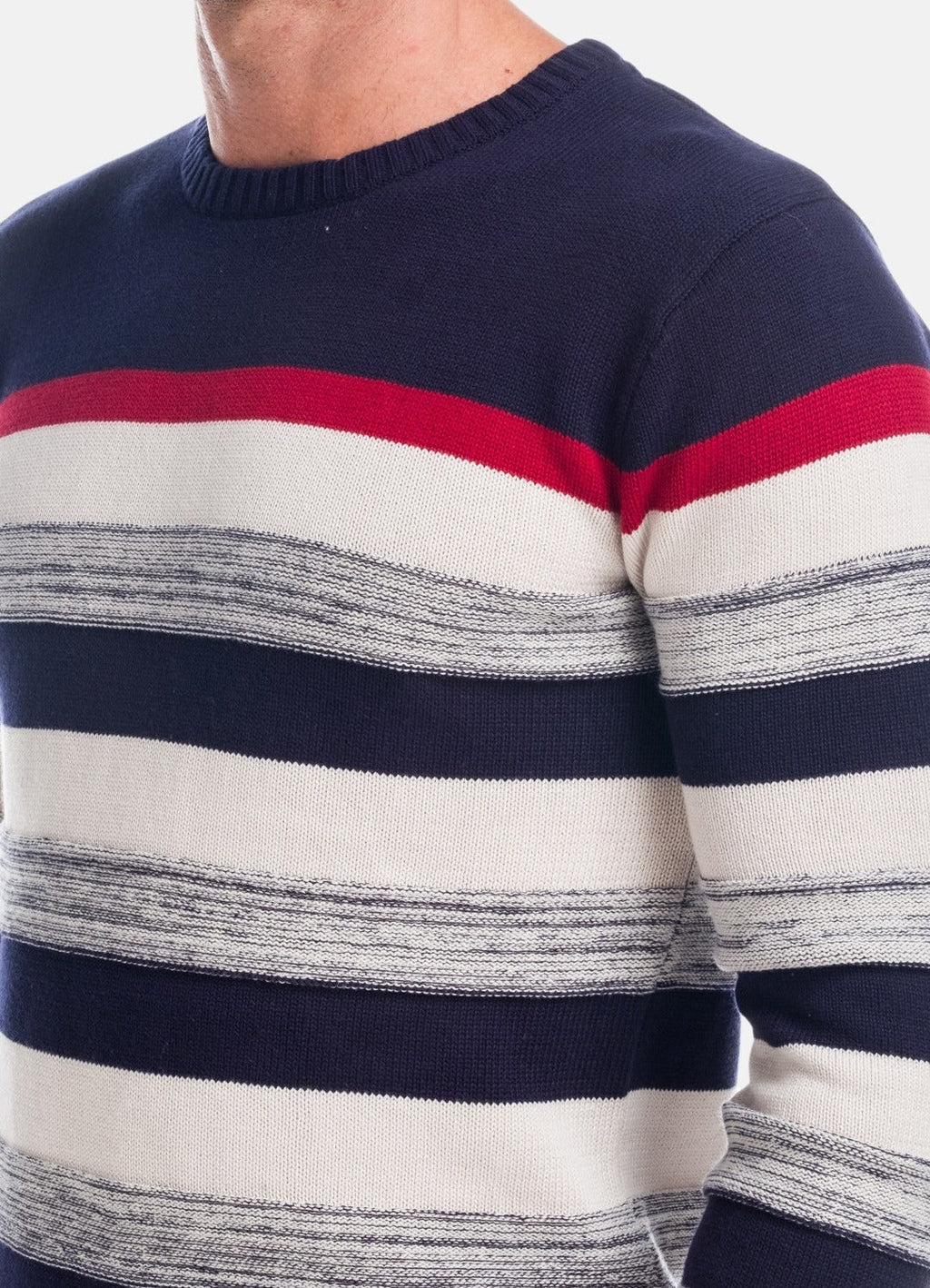 Jersey de Punto Hombre Rayas Cuello Redondo – Koroshi 1821TR15