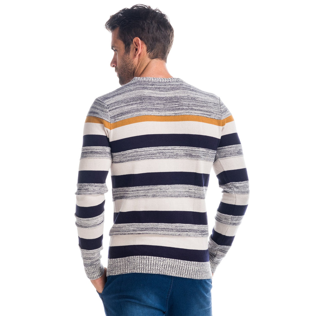 Jersey de Punto Hombre Rayas Cuello Redondo – Koroshi 1821TR15