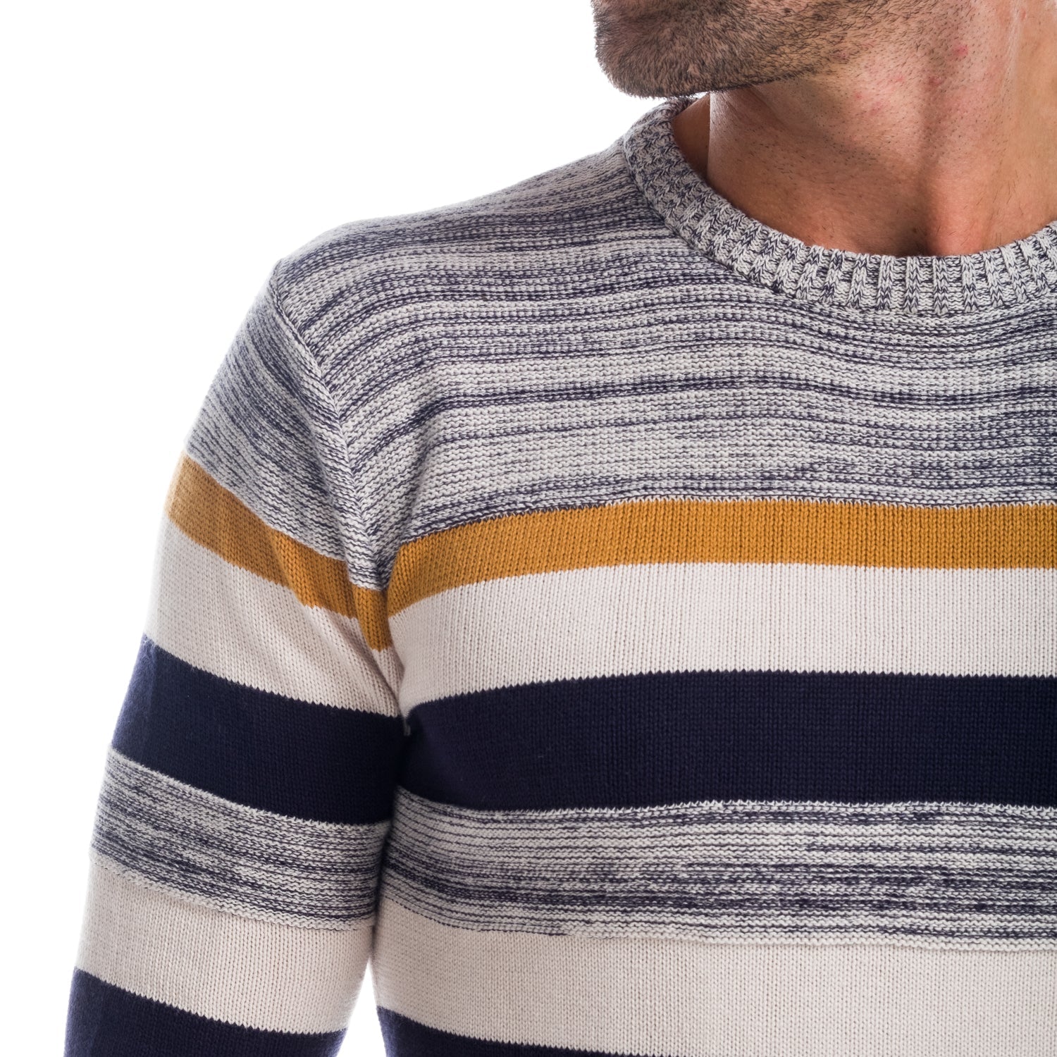 Jersey de Punto Hombre Rayas Cuello Redondo – Koroshi 1821TR15