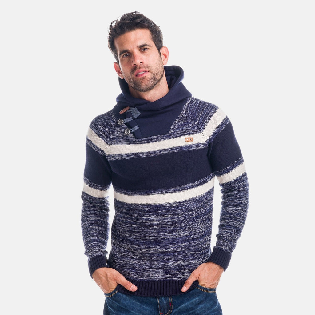 Jersey de Punto Hombre Rayas Cuello Smoking – Koroshi 1821TR17