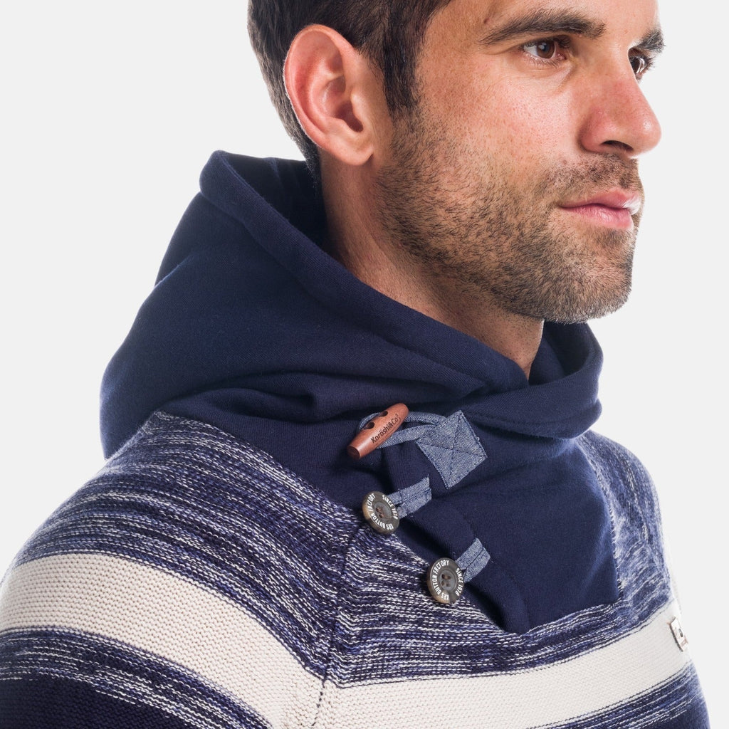 Jersey de Punto Hombre Rayas Cuello Smoking – Koroshi 1821TR17