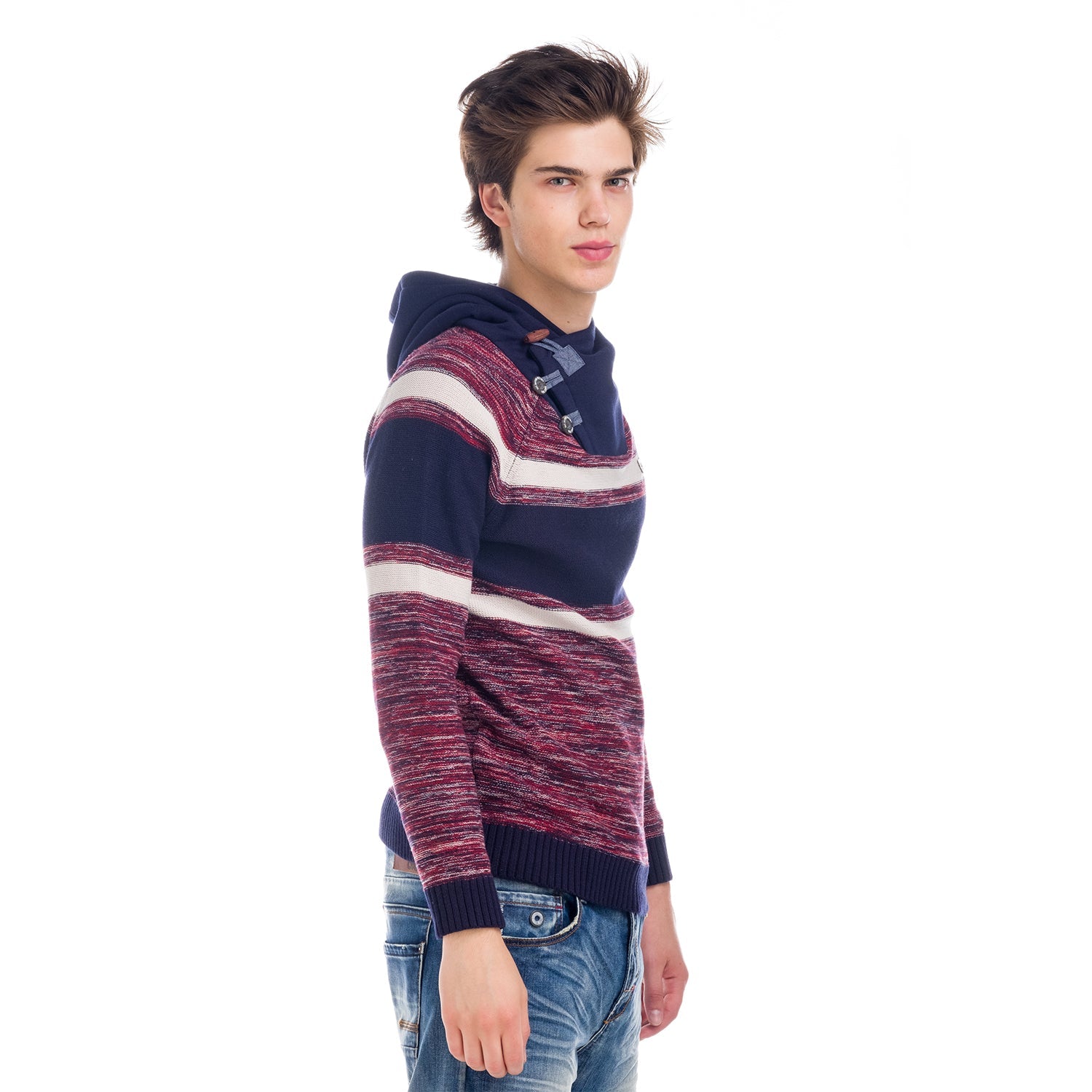 Jersey de Punto Hombre Rayas Cuello Smoking – Koroshi 1821TR17