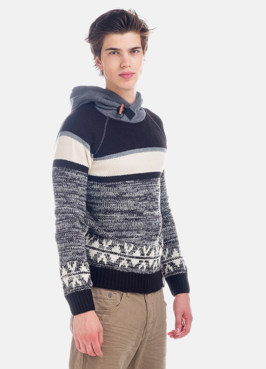 Jersey de Punto Hombre con Capucha en Contraste – Koroshi 1821TR18