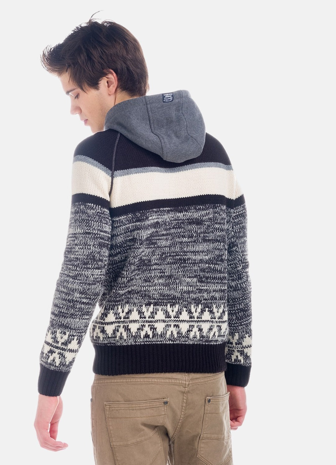 Jersey de Punto Hombre con Capucha en Contraste – Koroshi 1821TR18