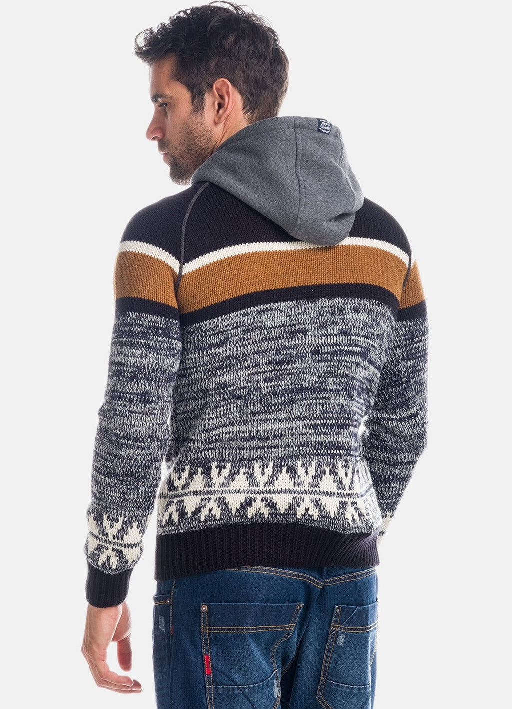 Jersey de Punto Hombre con Capucha en Contraste – Koroshi 1821TR18