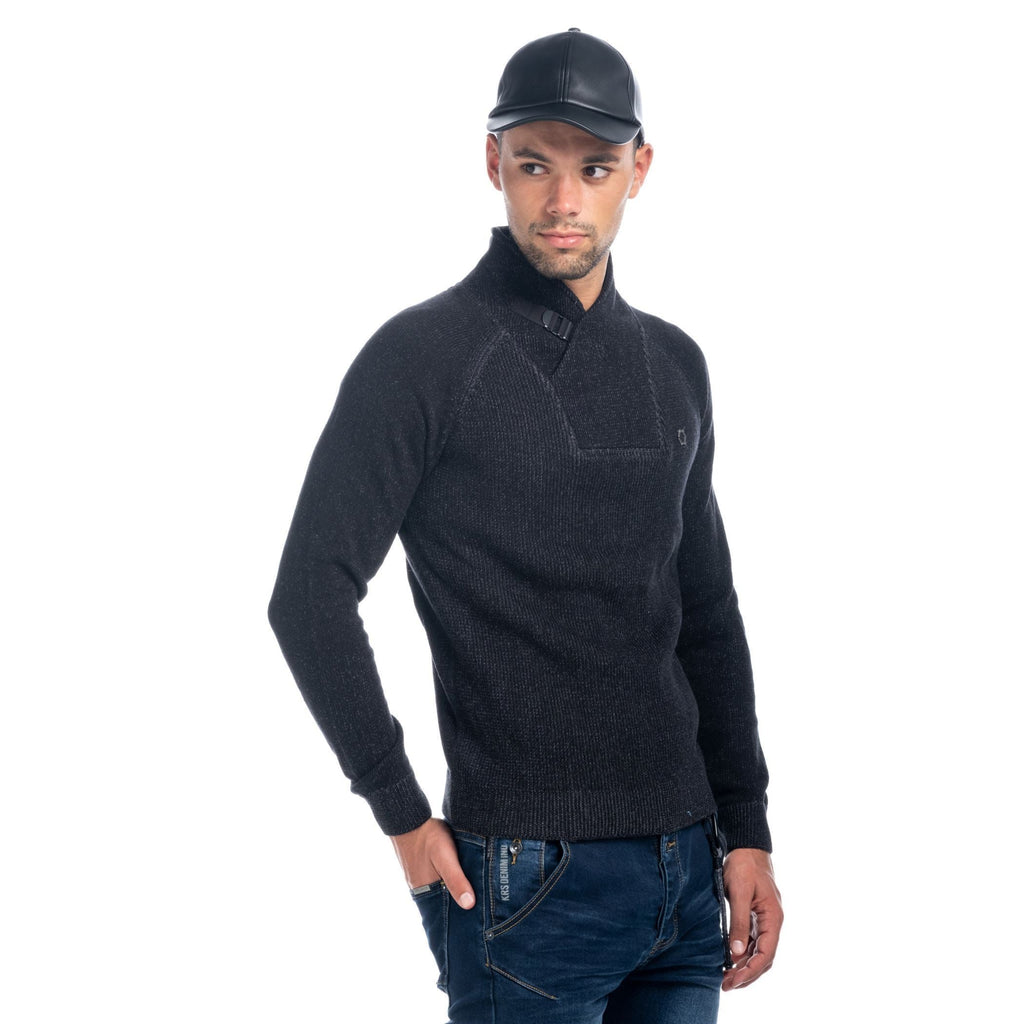 Jersey de Punto Hombre Cuello Smoking con Botón – Koroshi 1821TR21