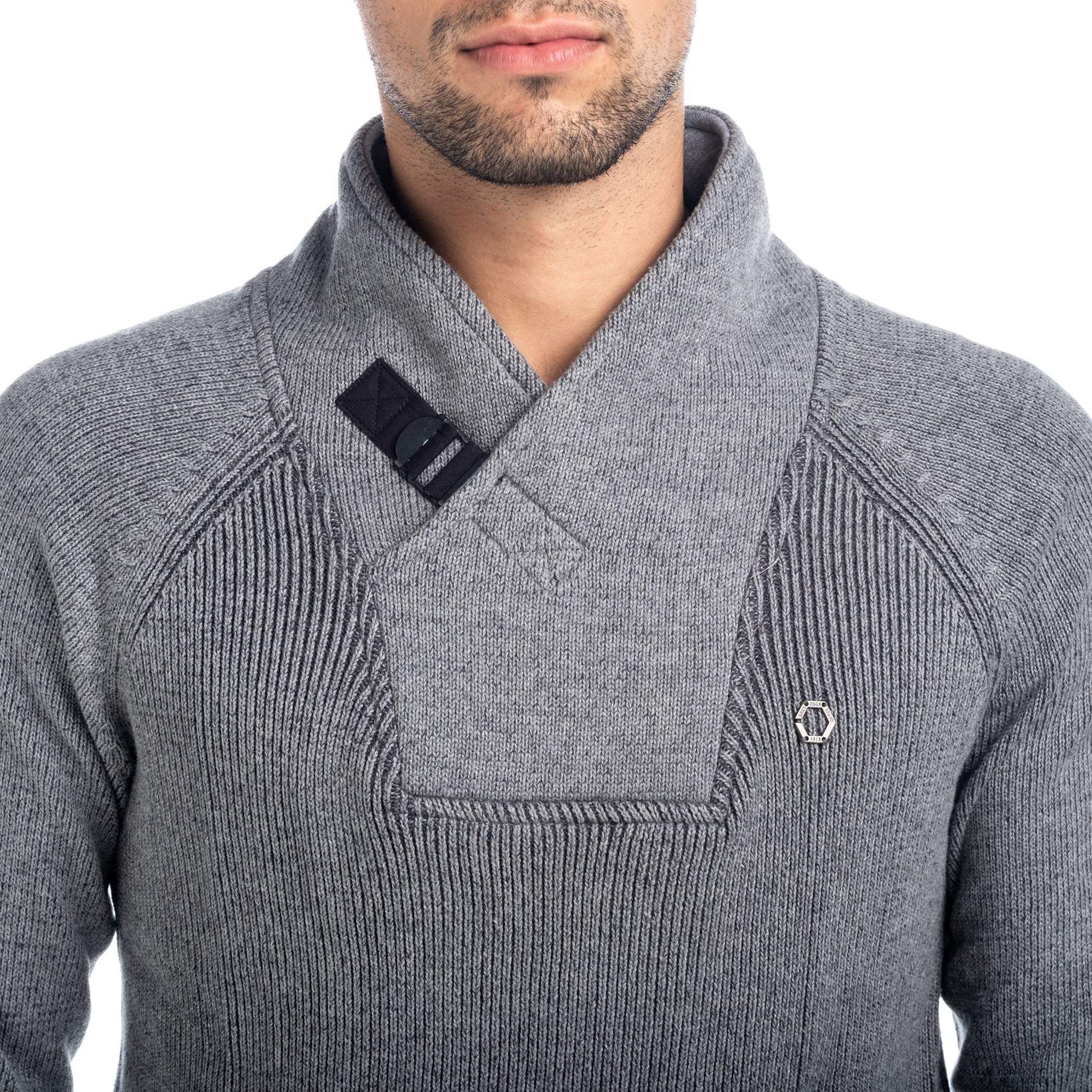Jersey de Punto Hombre Cuello Smoking con Botón – Koroshi 1821TR21