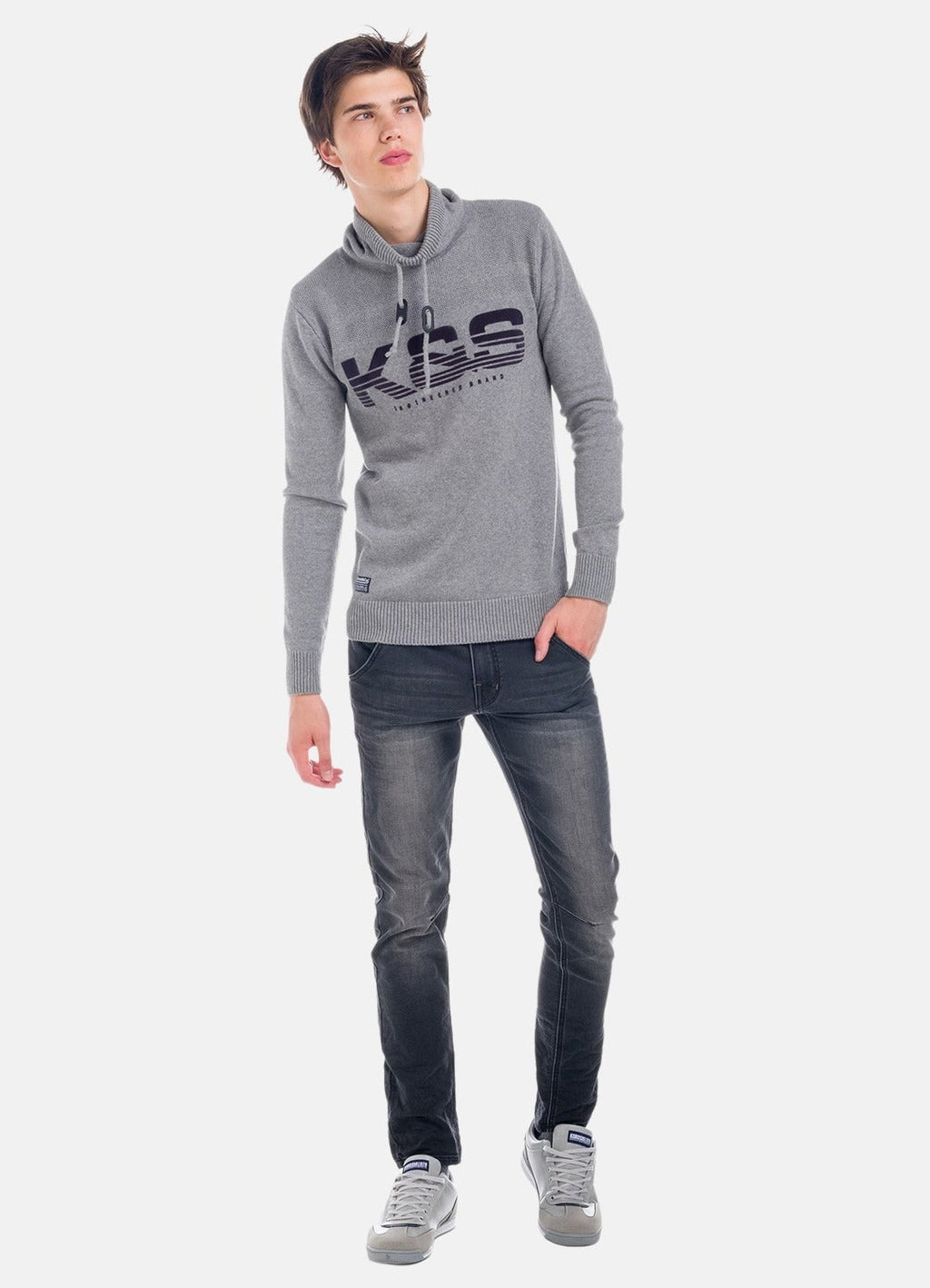 Jersey de Punto Hombre Cuello Chimenea con Letras – Koroshi 1821TR22