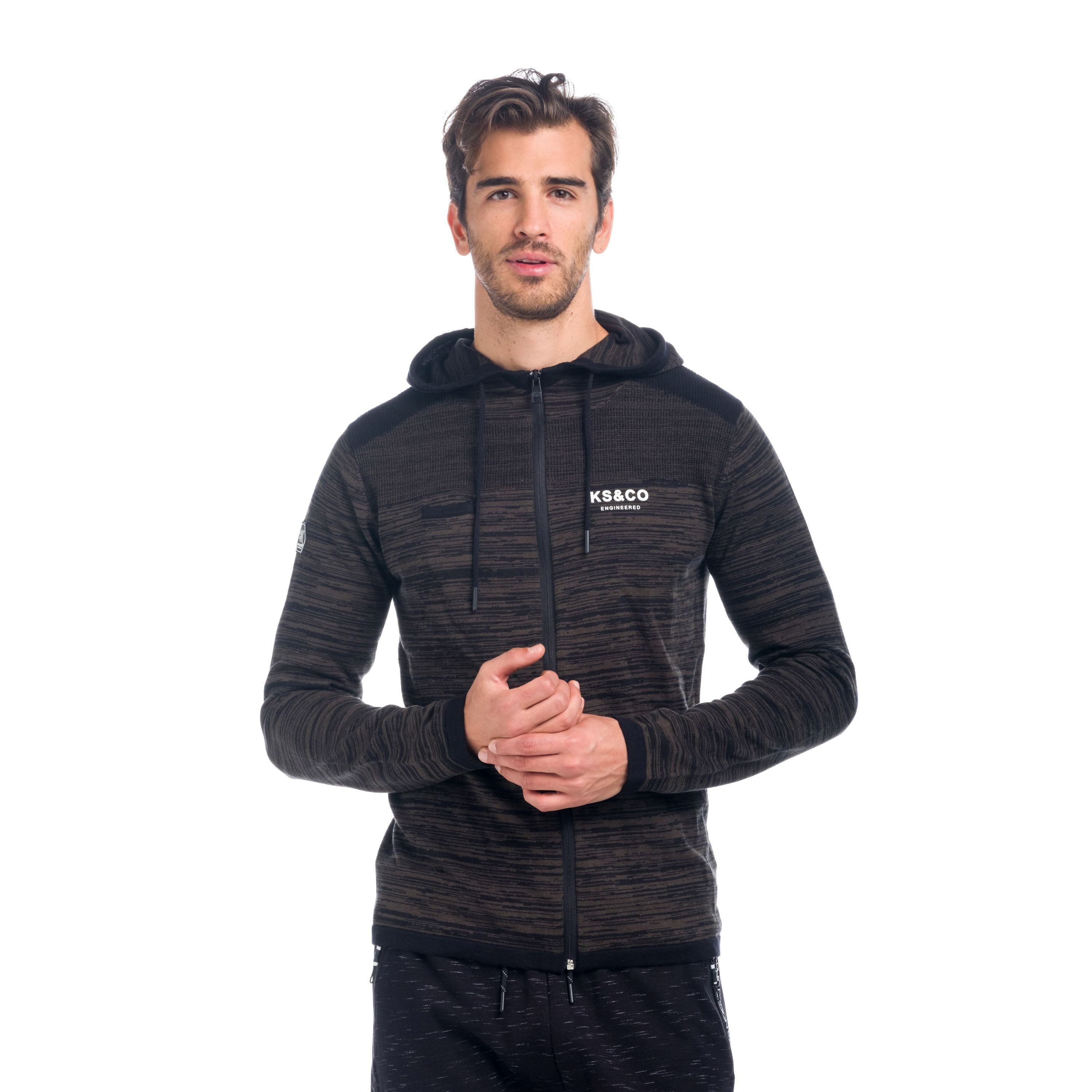 Chaqueta de Punto Hombre con Capucha y Cremallera – Koroshi 1821TR23