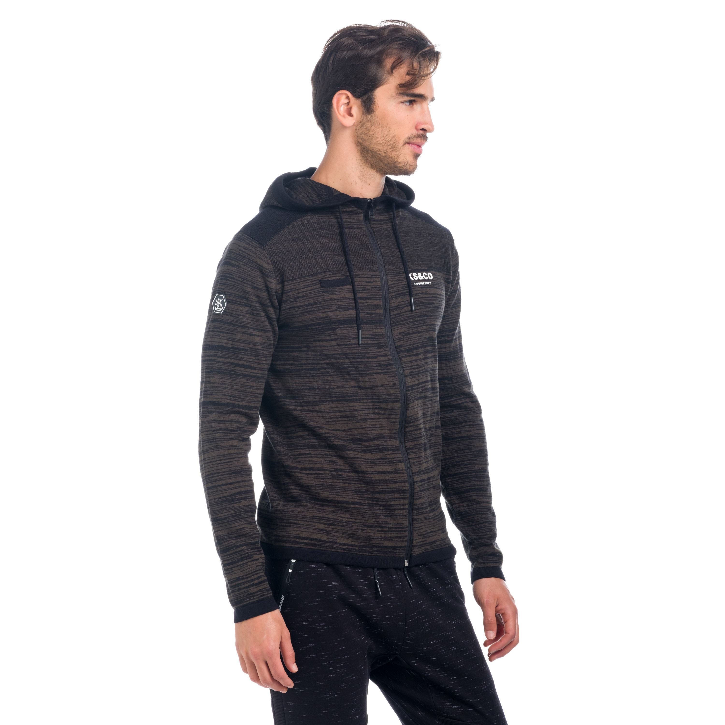 Chaqueta de Punto Hombre con Capucha y Cremallera – Koroshi 1821TR23