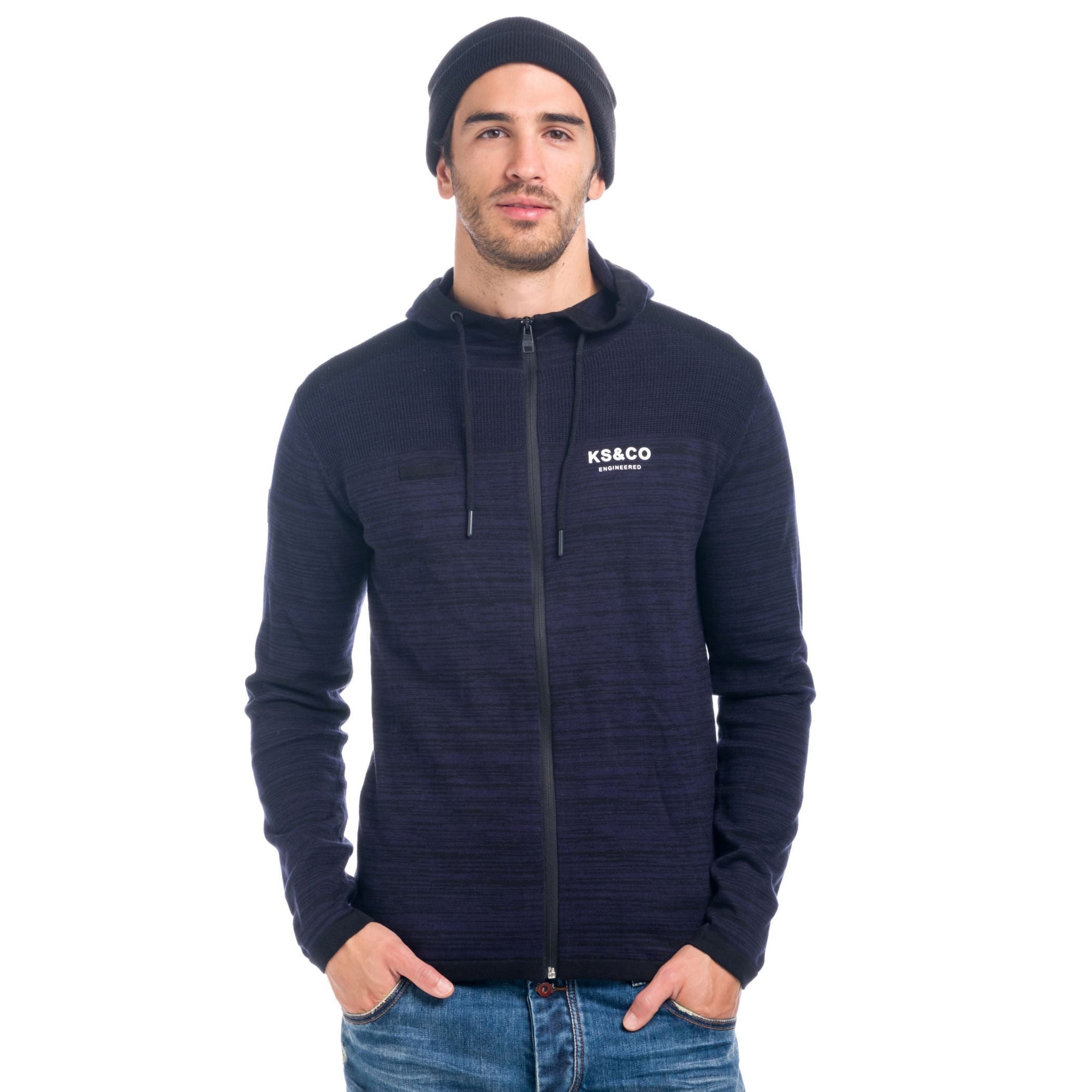 Chaqueta de Punto Hombre con Capucha y Cremallera – Koroshi 1821TR23