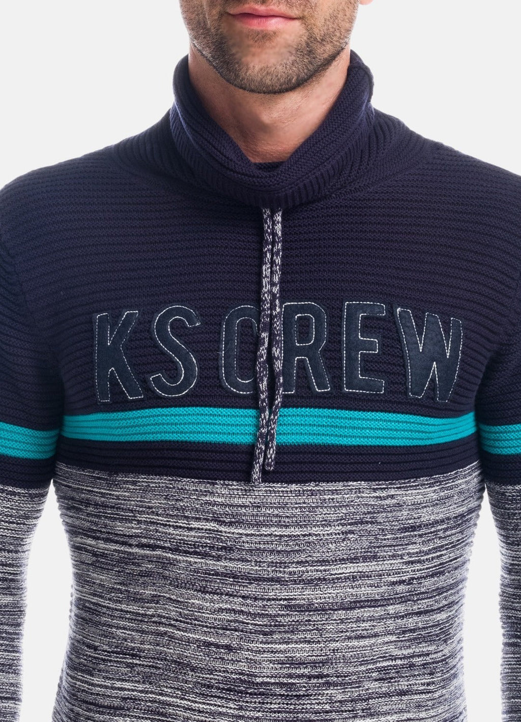 Jersey de Punto Hombre Cuello Chimenea a Rayas – Koroshi 1821TR24