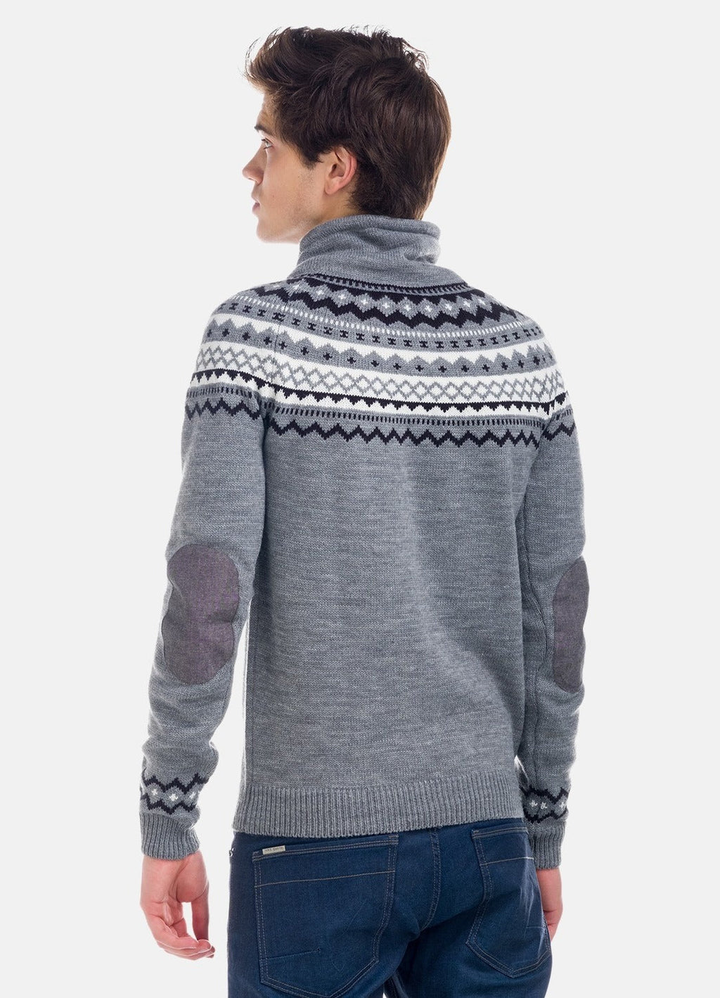 Jersey de Punto Invernal Hombre Jacquard Cuello Chimenea – Koroshi 1821TR28