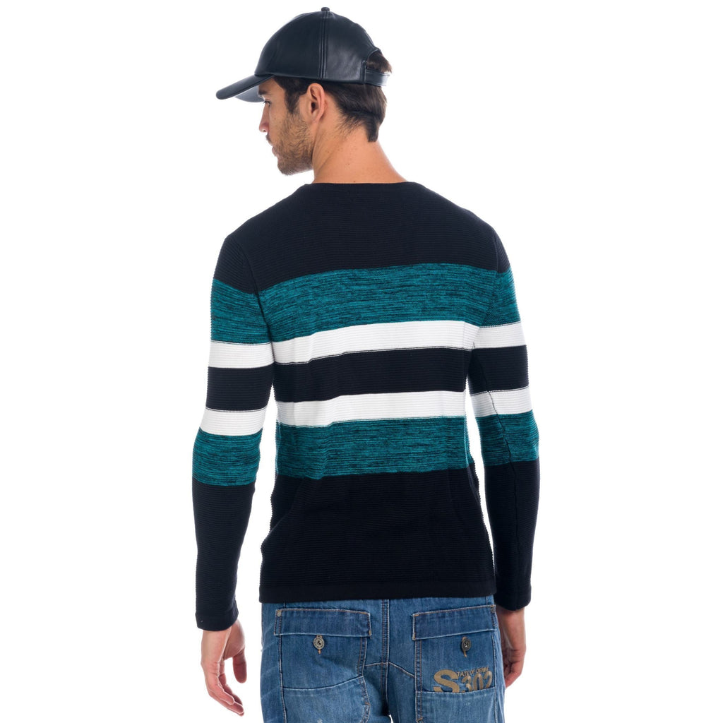 Jersey de Punto Hombre Cuello Redondo a Rayas – Koroshi 1821TR29