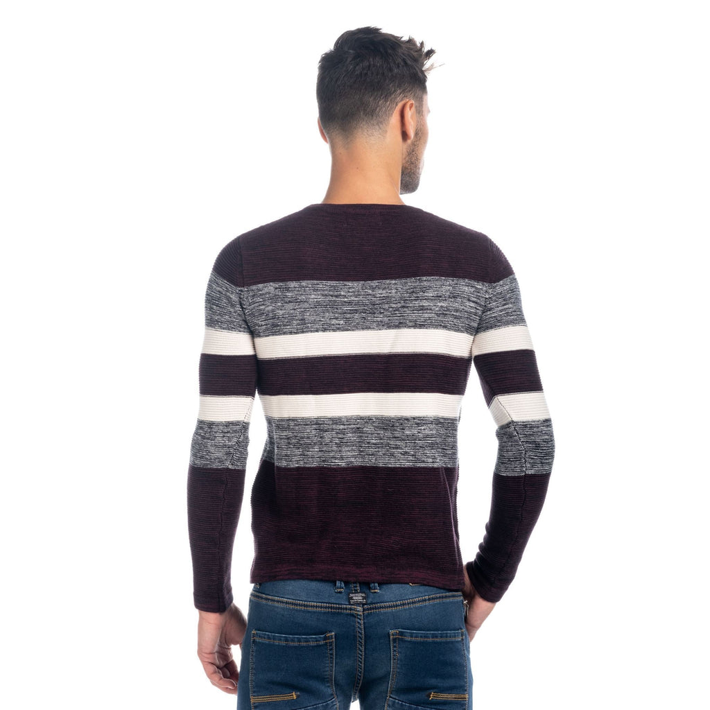 Jersey de Punto Hombre Cuello Redondo a Rayas – Koroshi 1821TR29