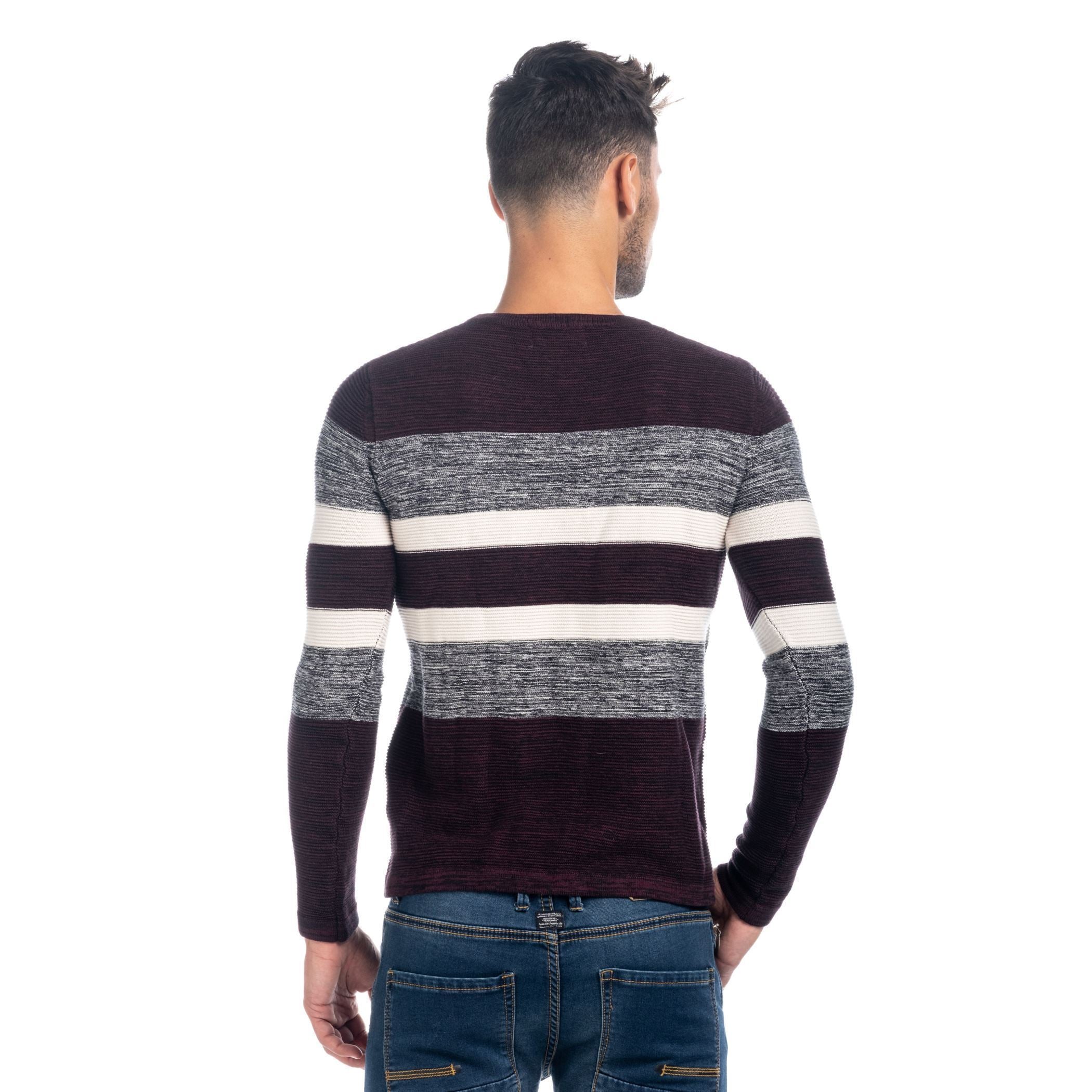 Jersey de Punto Hombre Cuello Redondo a Rayas – Koroshi 1821TR29