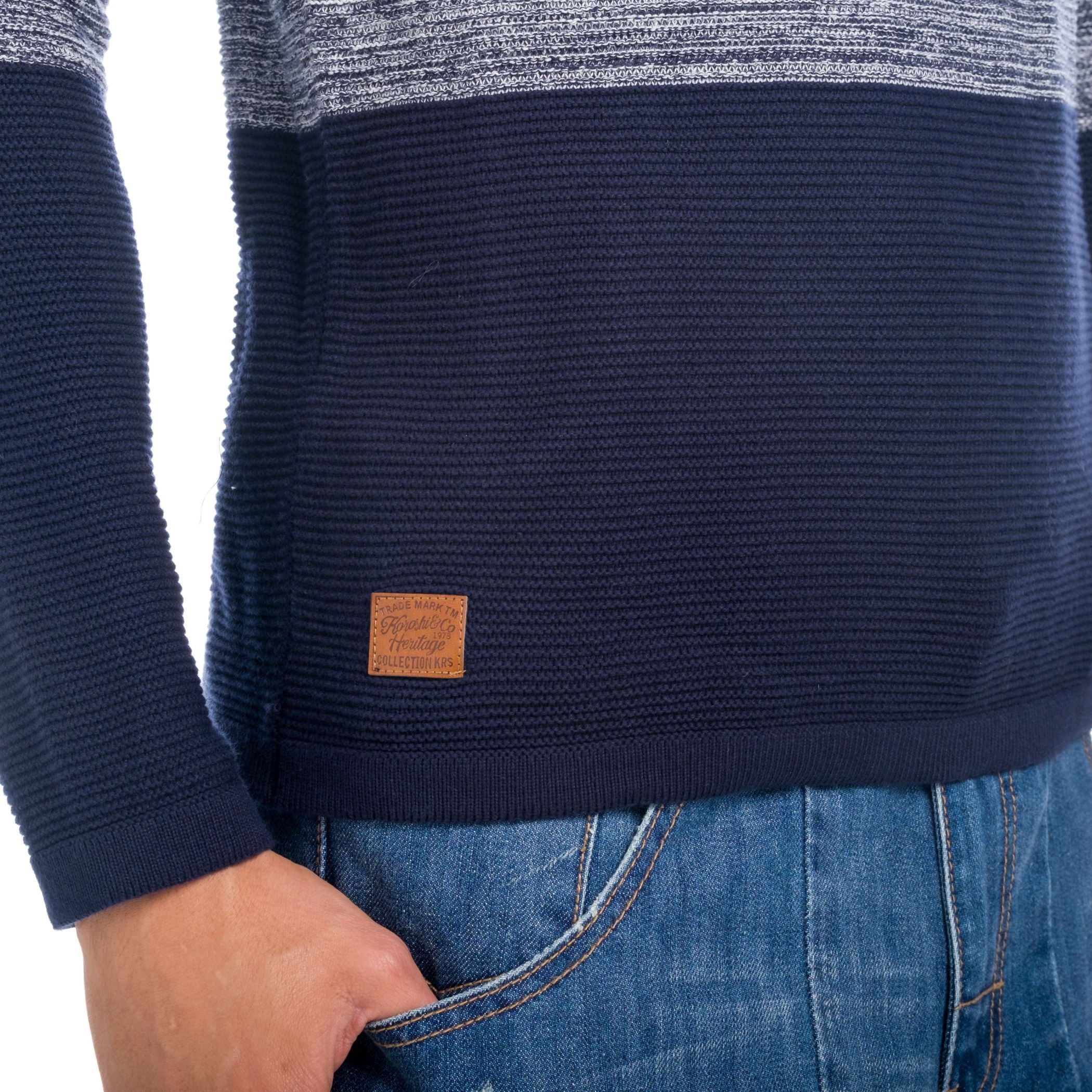 Jersey de Punto Hombre Cuello Redondo a Rayas – Koroshi 1821TR29
