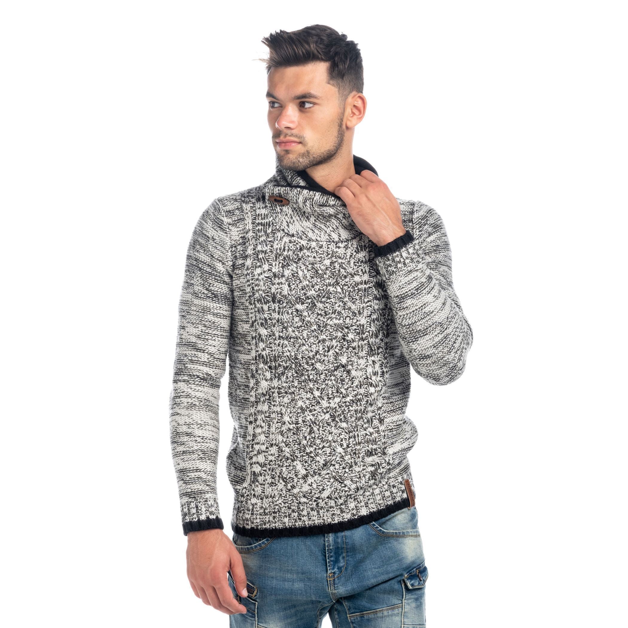 Jersey de Punto Grueso Hombre Cuello Smoking – Koroshi 1821TR30