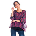 Blusa Doble Capa de Gasa Estampada Mujer – Koroshi Negro