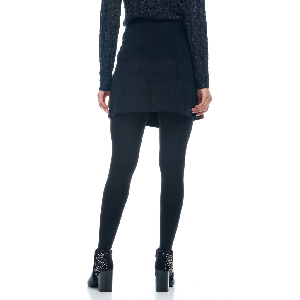 Falda Mini Cruzada Estampado Barroco Mujer – Koroshi Negro