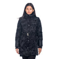 Parka Larga Acolchada Mujer Flocado Floral con Cinturón – Koroshi 1822JA24