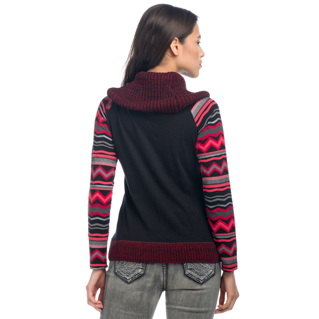 Camiseta Mujer Manga Larga Cuello Vuelto Estampada – Koroshi 1822ML07
