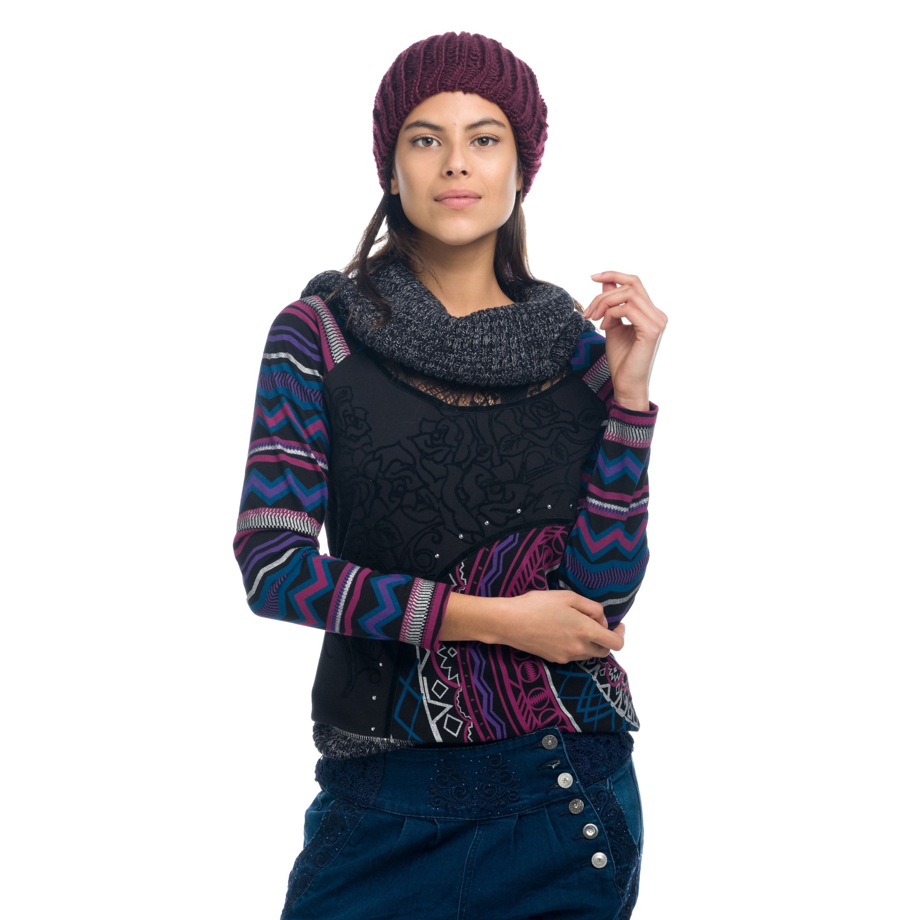 Camiseta Mujer Manga Larga Cuello Vuelto Estampada – Koroshi 1822ML07