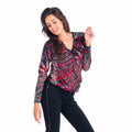 Camiseta Mujer Cruzada Manga Larga con Lentejuelas – Koroshi 1822ML29