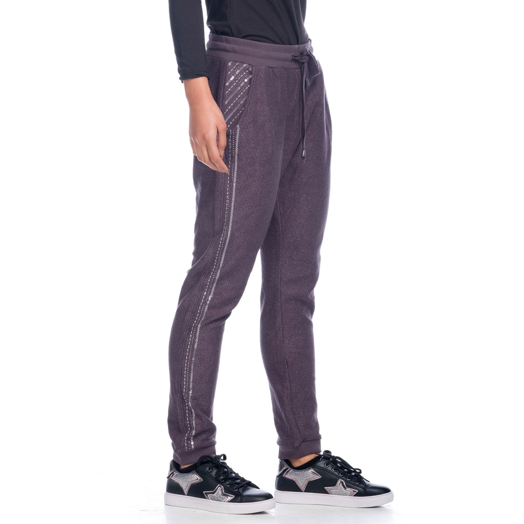 Pantalón Jogger Mujer con Lentejuelas Laterales – Koroshi Gris