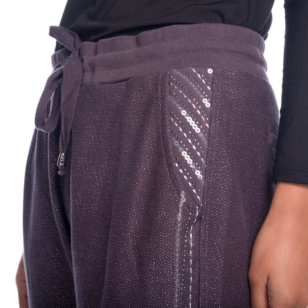 Pantalón Jogger Mujer con Lentejuelas Laterales – Koroshi Gris