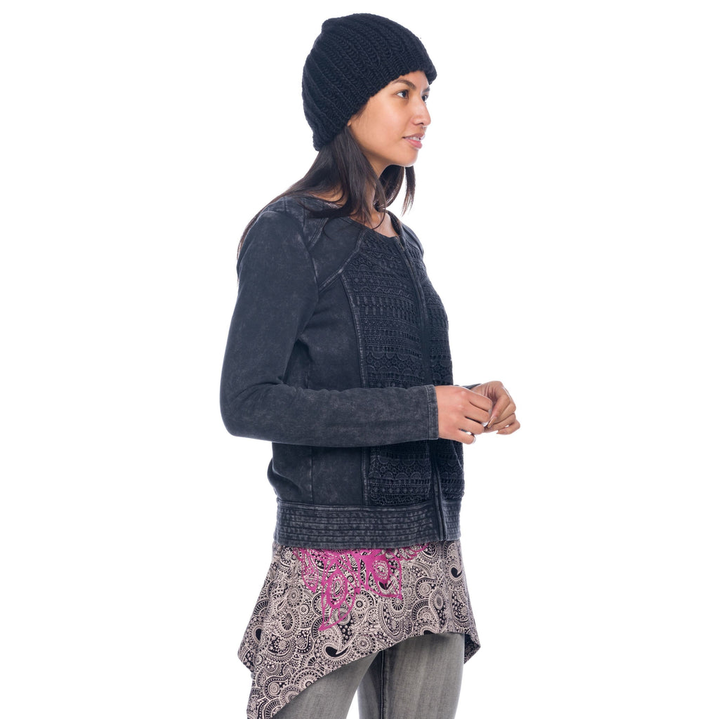 Chaqueta Sudadera Mujer Efecto Lavado con Cremallera – Koroshi 1822SU02