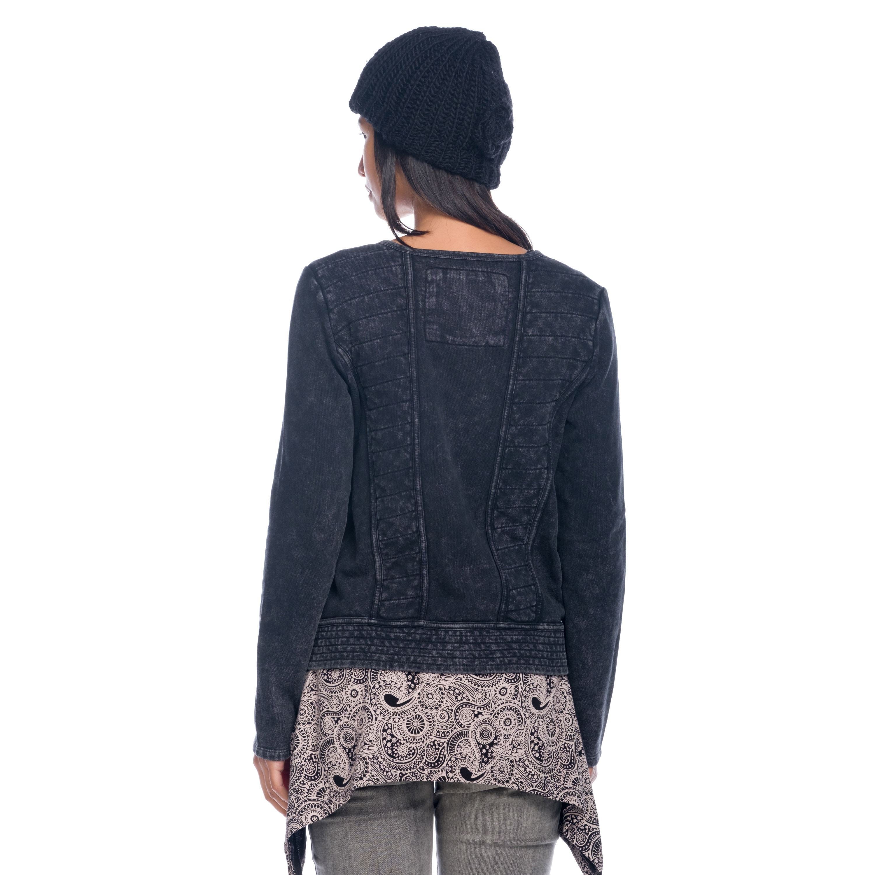 Chaqueta Sudadera Mujer Efecto Lavado con Cremallera – Koroshi 1822SU02