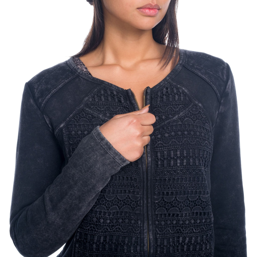 Chaqueta Sudadera Mujer Efecto Lavado con Cremallera – Koroshi 1822SU02