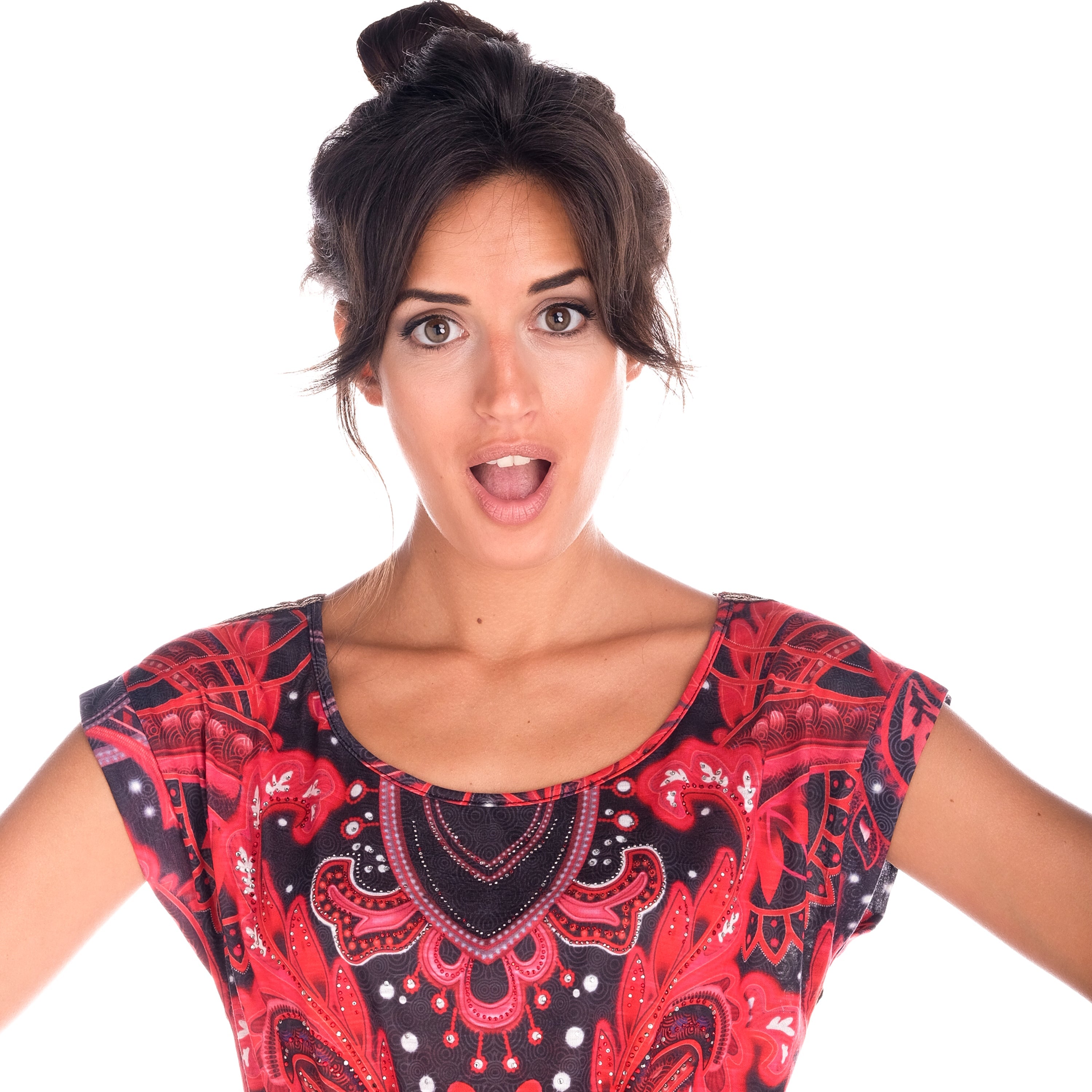 Top Estampado Mujer Manga Casquillo Fruncido Lateral – Koroshi 1822TP06