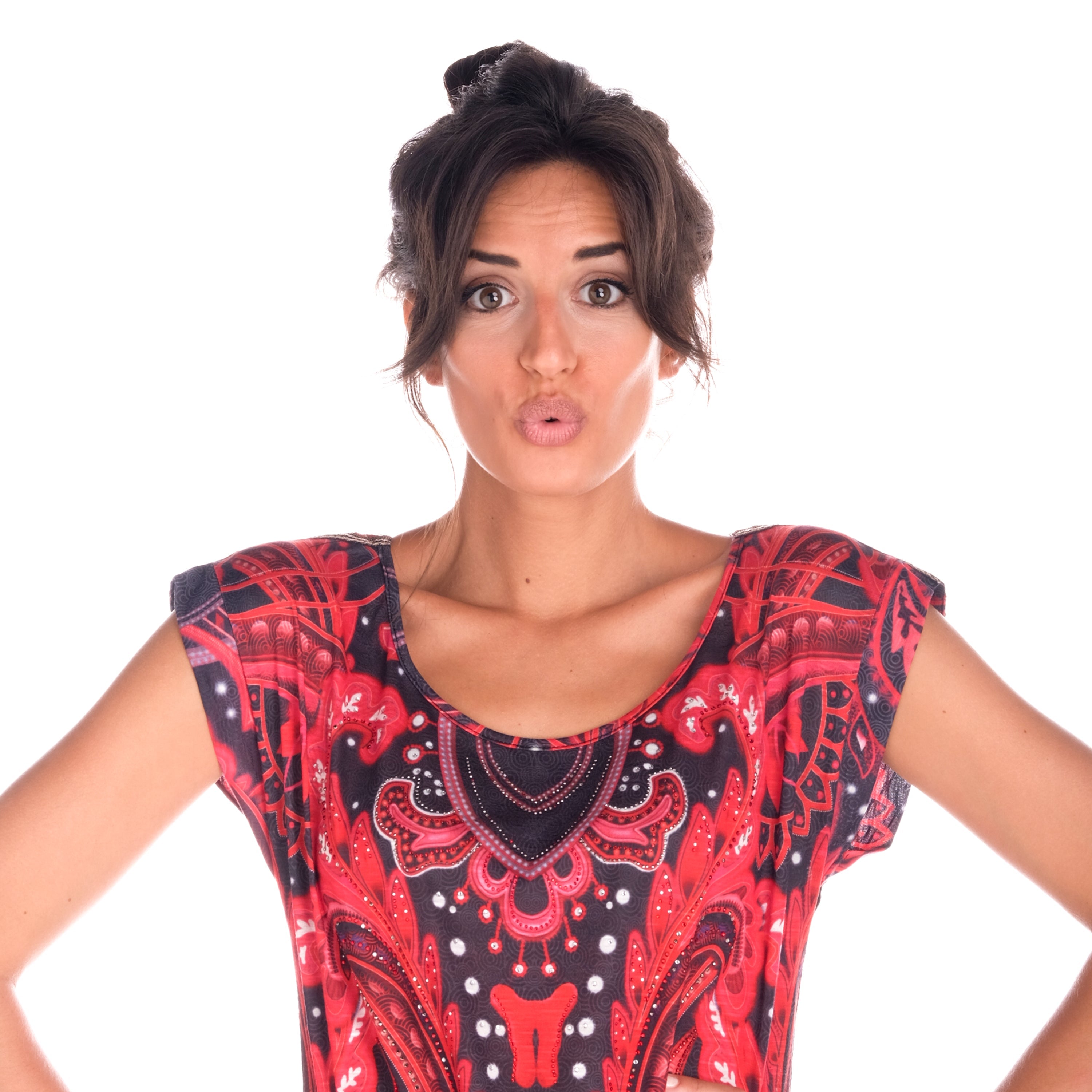 Top Estampado Mujer Manga Casquillo Fruncido Lateral – Koroshi 1822TP06