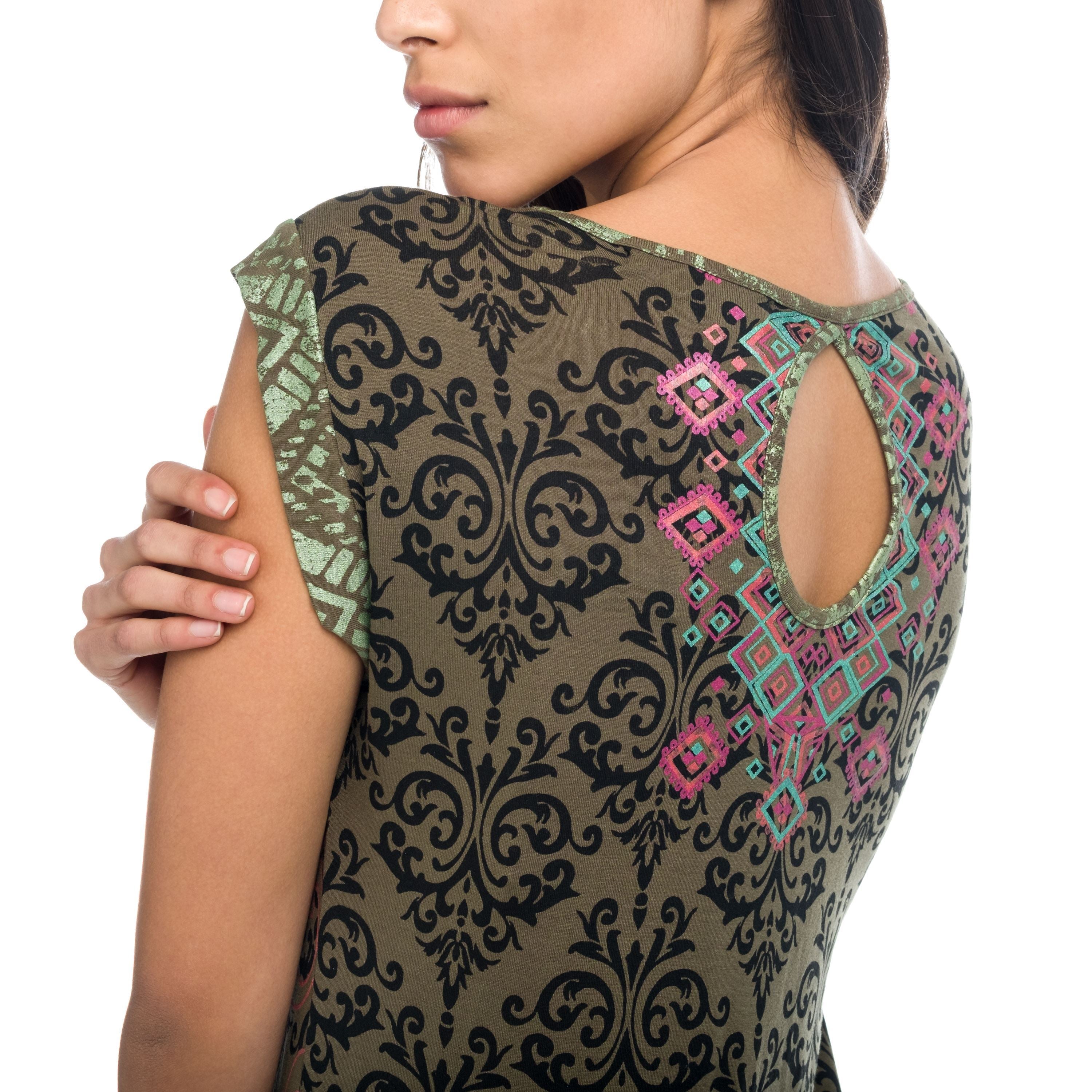 Top Estampado Mujer Largo con Nudo Lateral – Koroshi 1822TP07